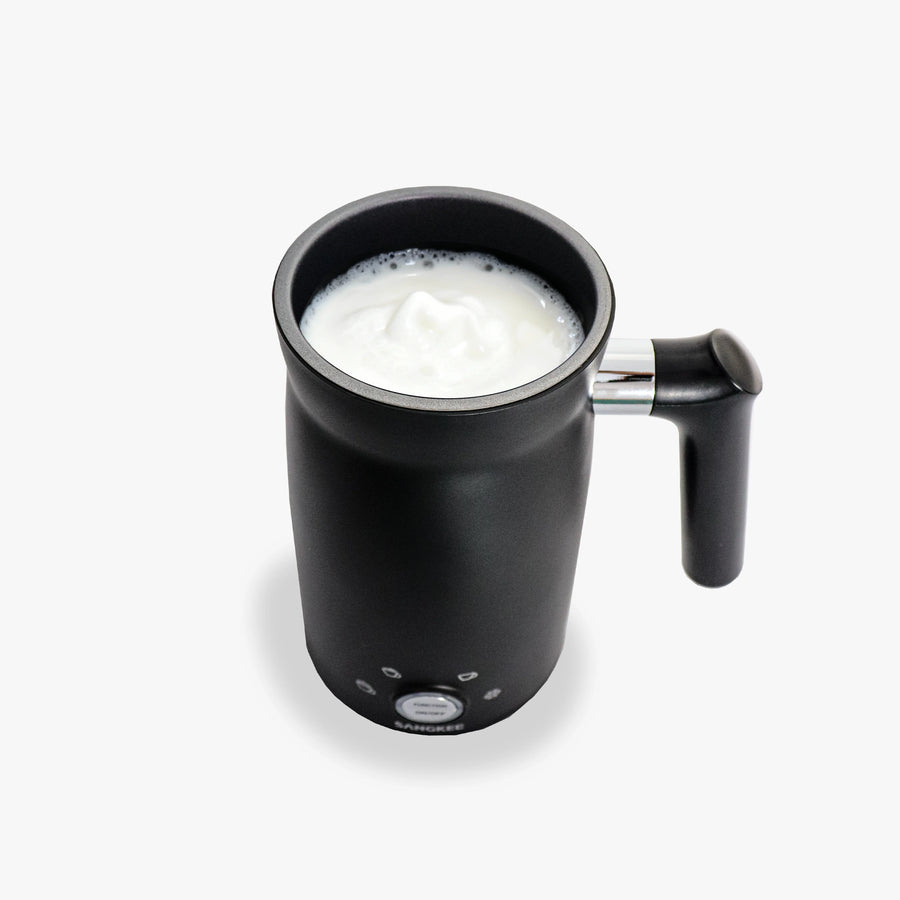 Espumador de Leche Eléctrico Negro de Acero inoxidable con Asa - Espumador