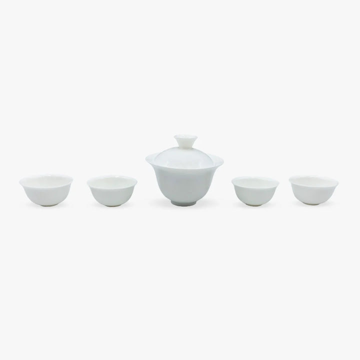 Set Gaiwan Blanco con 4 tazones - Tetera