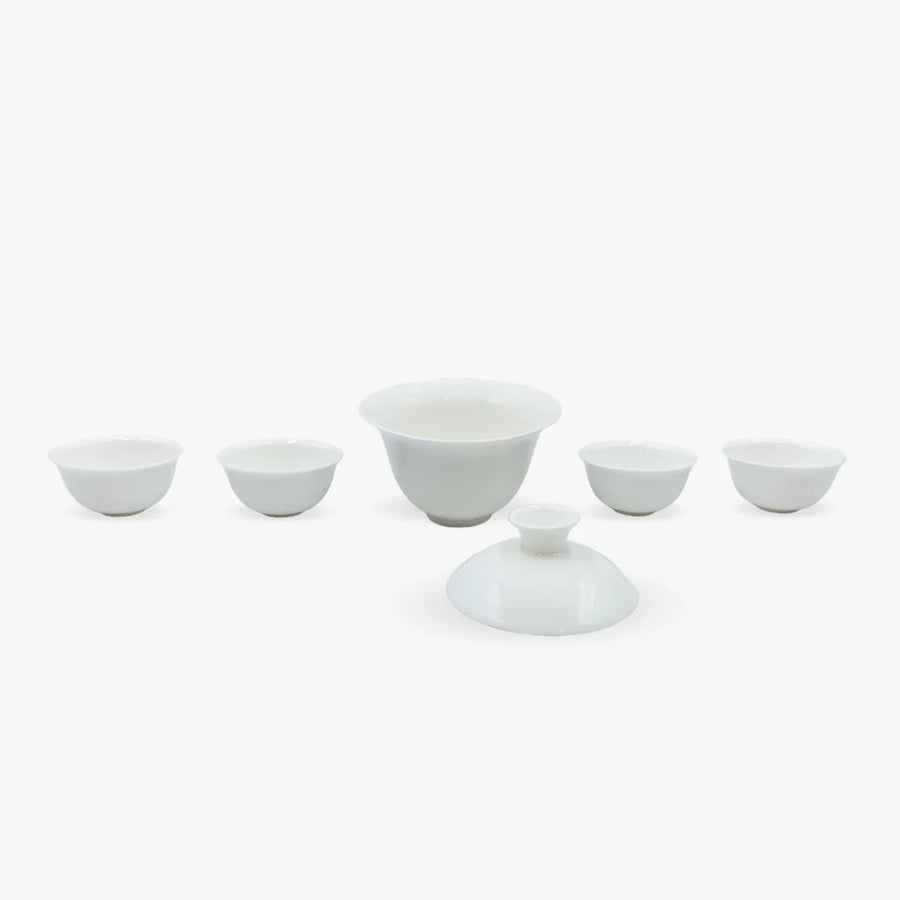 Set Gaiwan Blanco con 4 tazones - Tetera